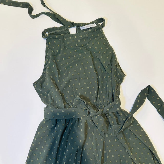 Swiss Dot Halter Maxi-Dress