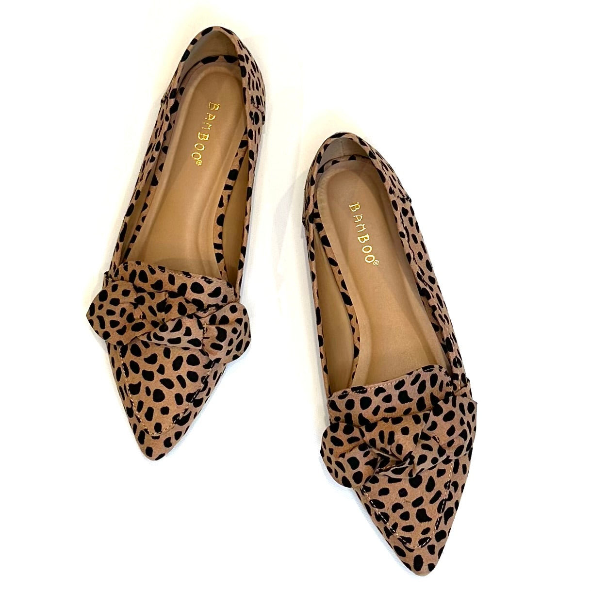 Ballet Flats With Bow in Leopard - Warehouse Sale Item!