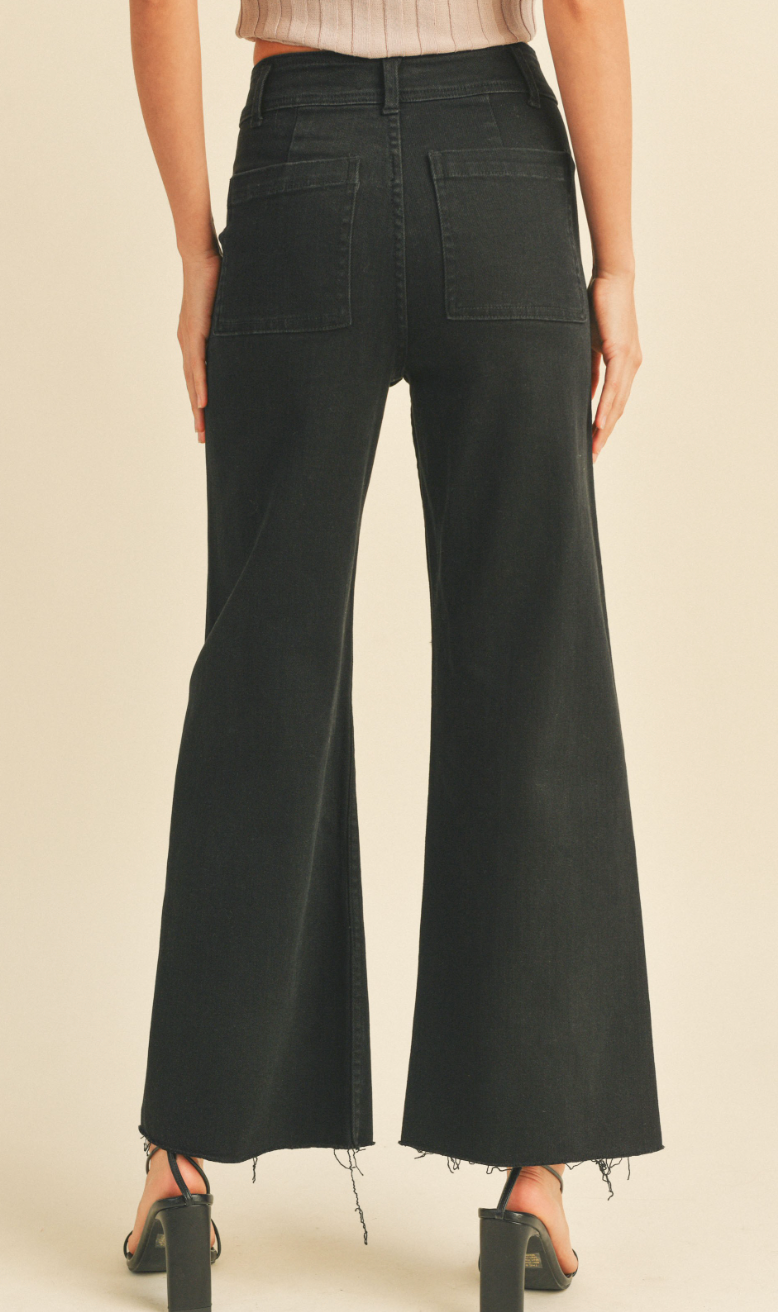 Stella Wide Leg Pant in Fade Black